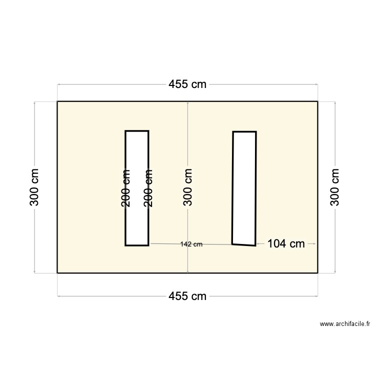 C) facade cote chemin 2 fenetres 2,52 ou 3,11 large. Plan de 0 pièce et 0 m2