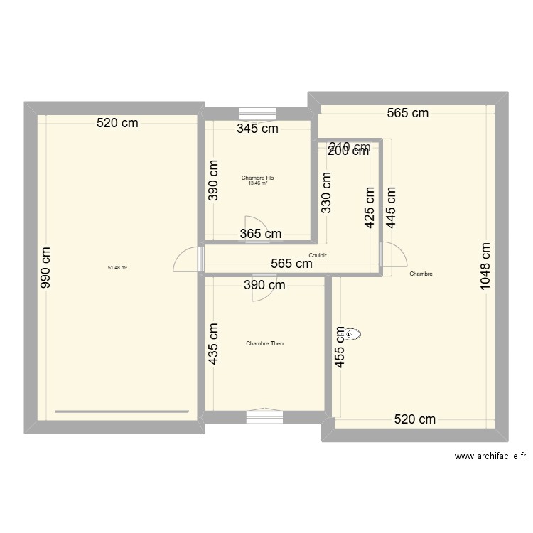 Dardilly cote 1er étage. Plan de 5 pièces et 142 m2