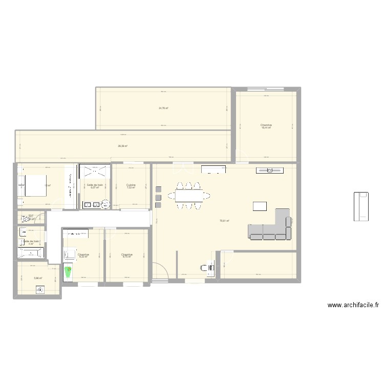 Maison Magnan. Plan de 12 pièces et 199 m2