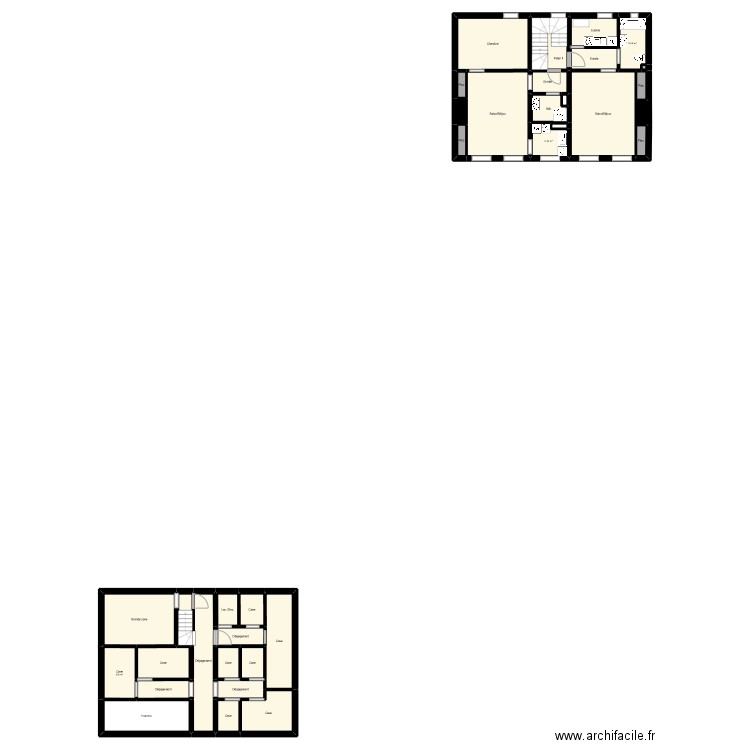 Rep1. Plan de 34 pièces et 194 m2