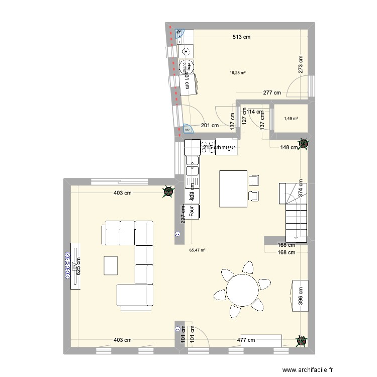 Maison2. Plan de 3 pièces et 83 m2