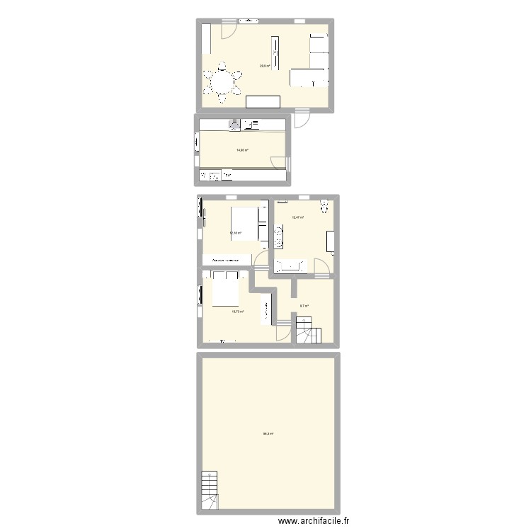 st pathos. Plan de 7 pièces et 149 m2