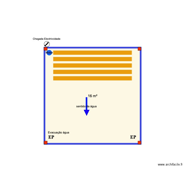 Maria Silva. Plan de 1 pièce et 16 m2