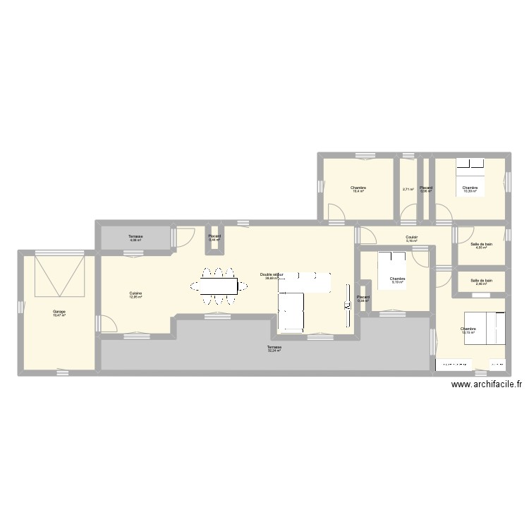 ST JEAN DE FOS. Plan de 16 pièces et 168 m2