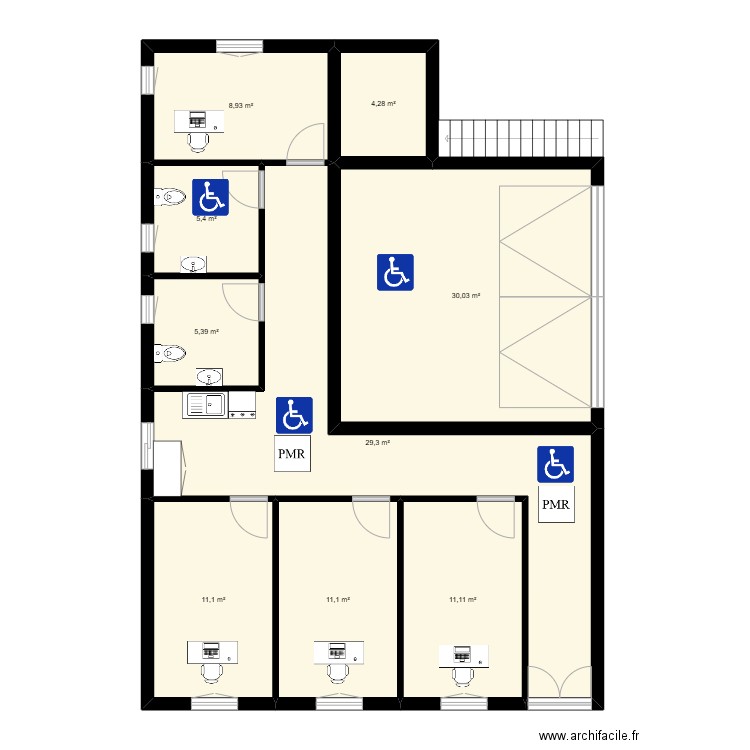 PLAN IMTERIEUR RDC TERRAIN HETTANGE. Plan de 9 pièces et 117 m2