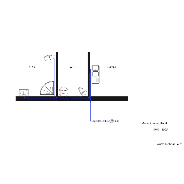 plan shéma eau . Plan de 0 pièce et 0 m2