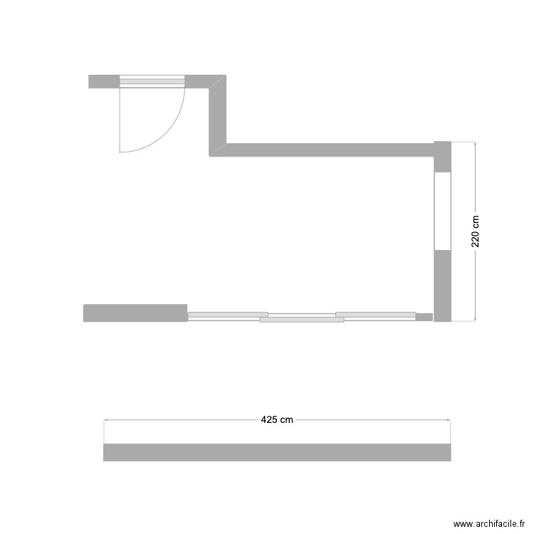 B) plan hall actuel + projet extension dessus. Plan de 0 pièce et 0 m2