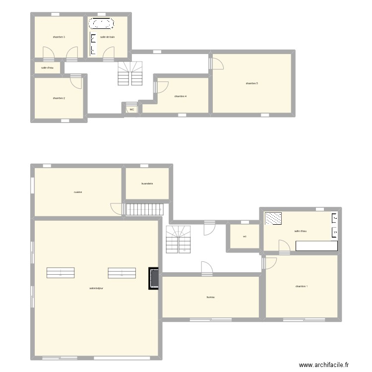 maison relecq. Plan de 14 pièces et 240 m2