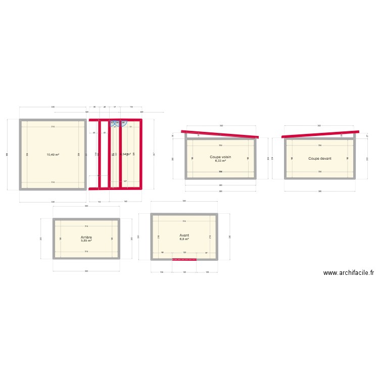 abri de jardin3. Plan de 6 pièces et 40 m2