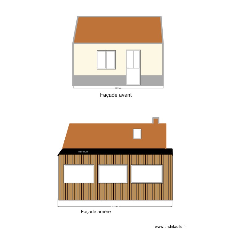 façade wailly. Plan de 6 pièces et 32 m2