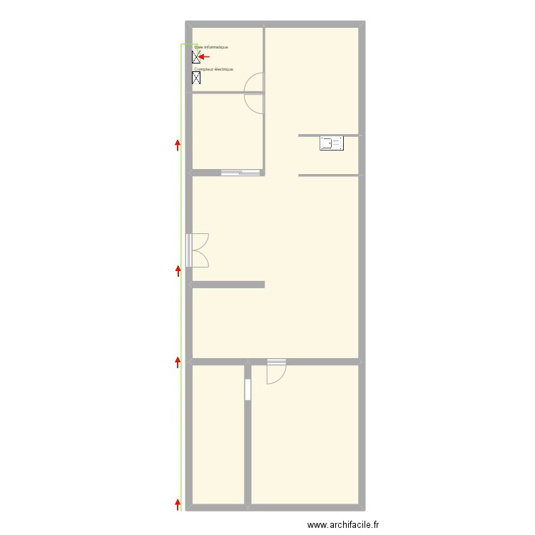 Bureau Cable. Plan de 5 pièces et 134 m2