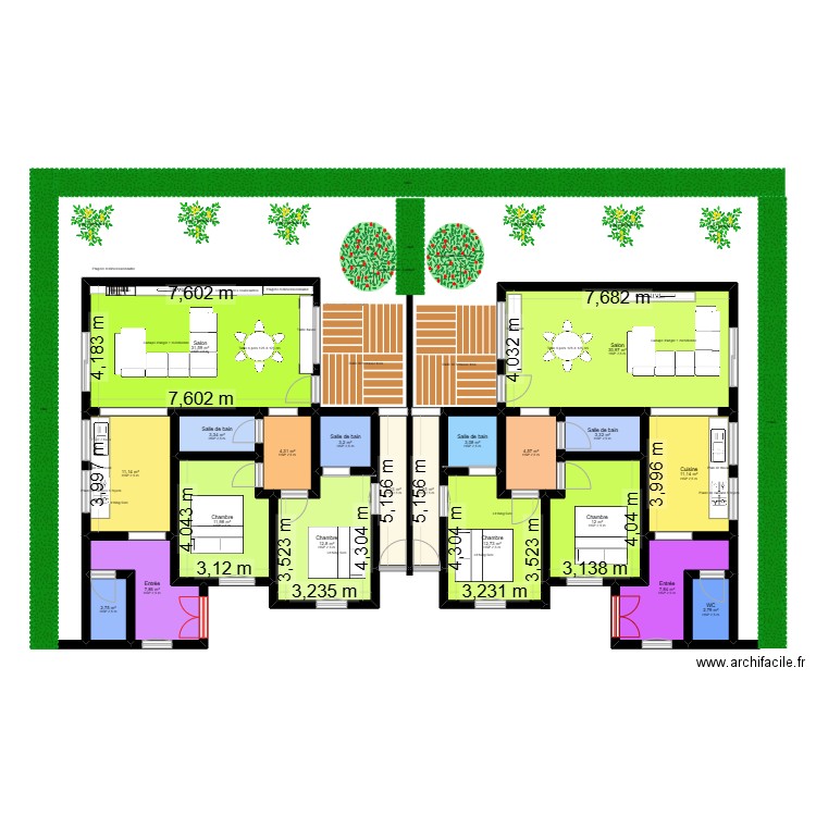 ka Alou 2 p. Plan de 20 pièces et 187 m2