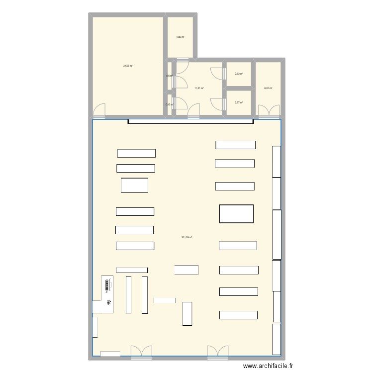 CHAUSSEA. Plan de 9 pièces et 262 m2