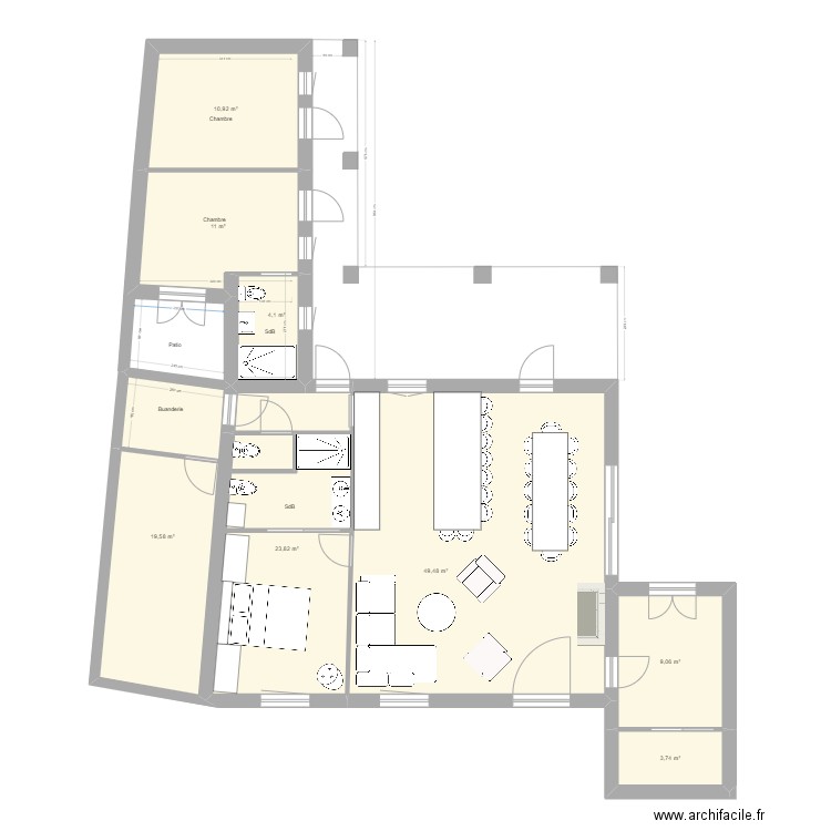 Plan maison BEX ile de ré. Plan de 8 pièces et 132 m2