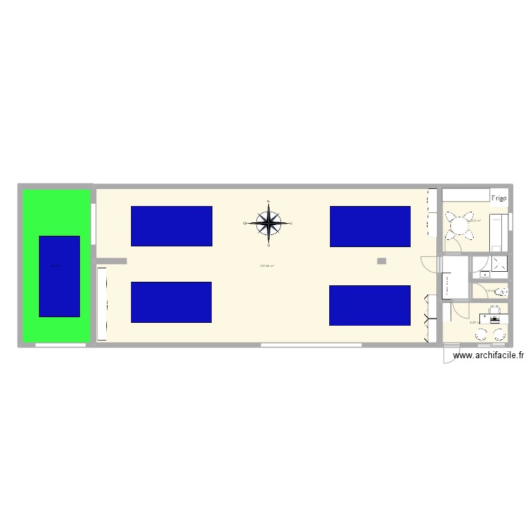 garage. Plan de 5 pièces et 172 m2