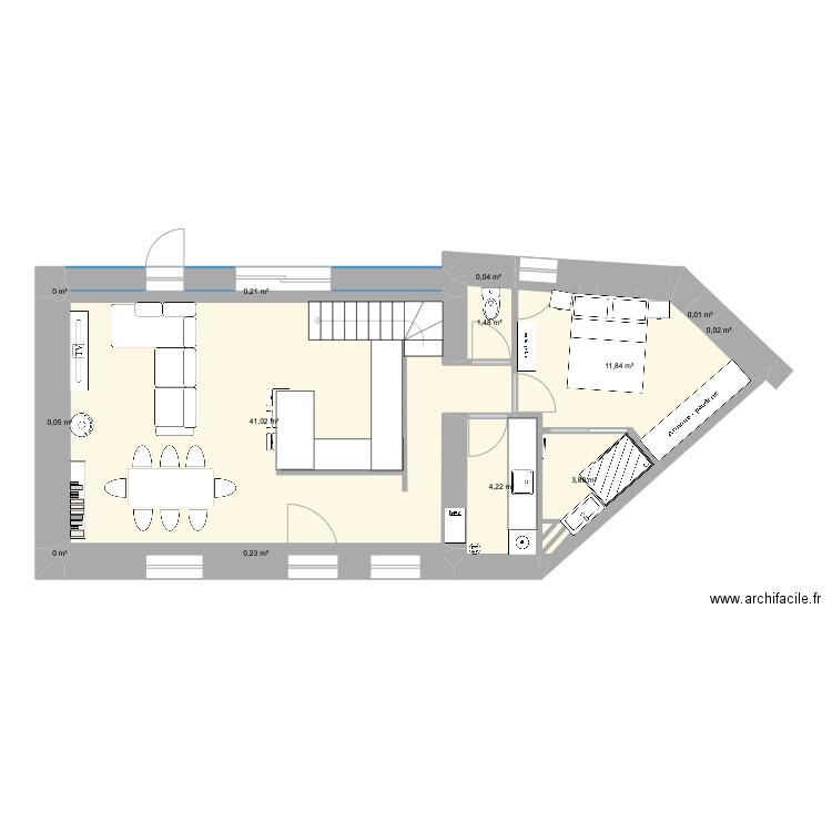 maison finale2. Plan de 13 pièces et 63 m2