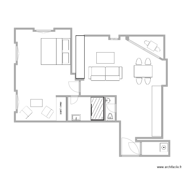 appart Michèle. Plan de 5 pièces et 31 m2