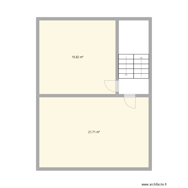 2e Ouffet. Plan de 2 pièces et 38 m2