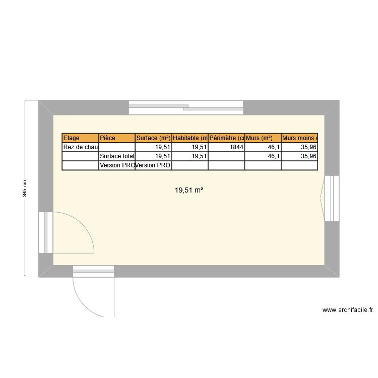 Salle de musique. Plan de 1 pièce et 20 m2