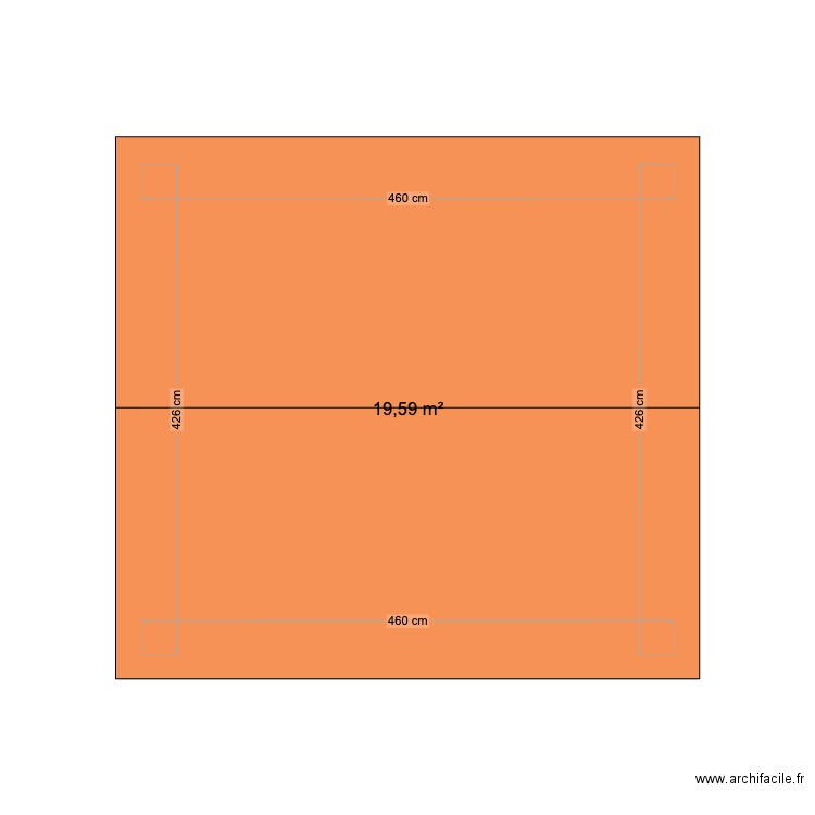 Cabane. Plan de 1 pièce et 20 m2