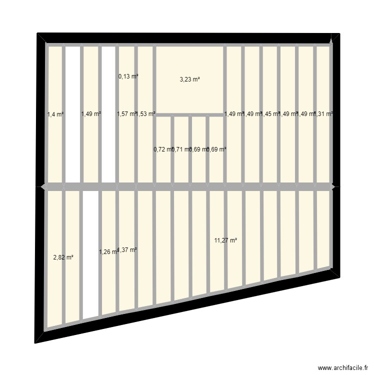 plan solivage. Plan de 20 pièces et 38 m2