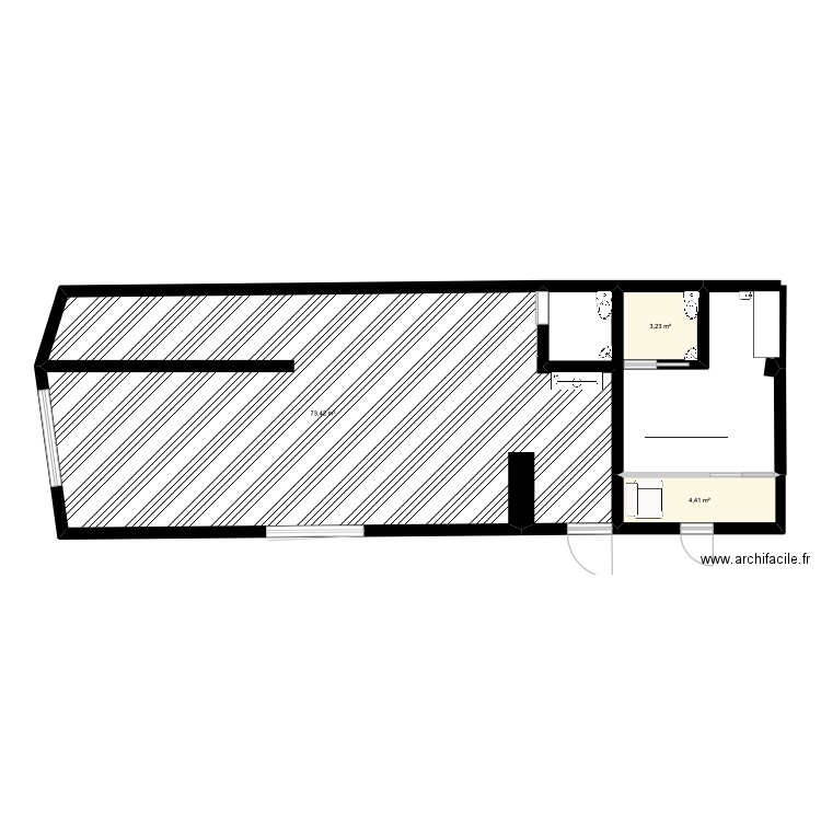 BOUTIQUE CEMYA. Plan de 3 pièces et 81 m2