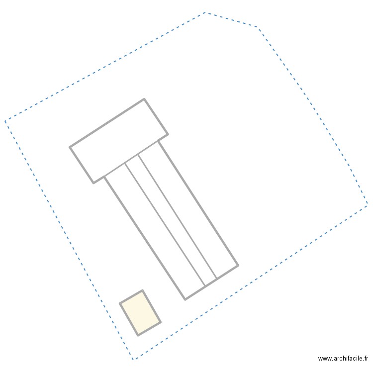 aer rdc. Plan de 1 pièce et 37 m2