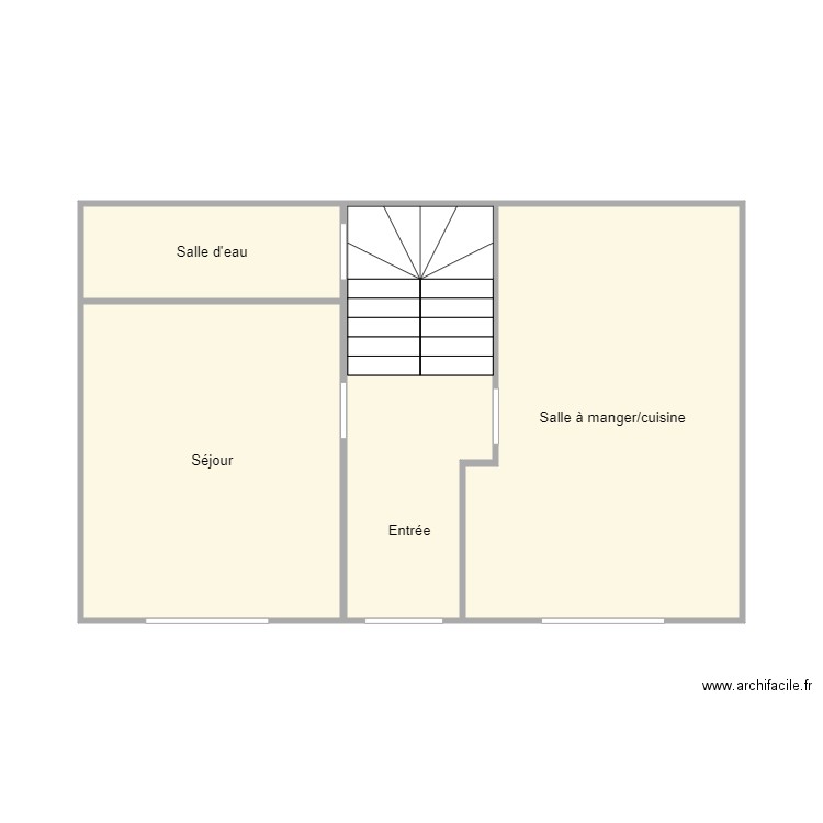 plan rdc Trévien. Plan de 4 pièces et 41 m2