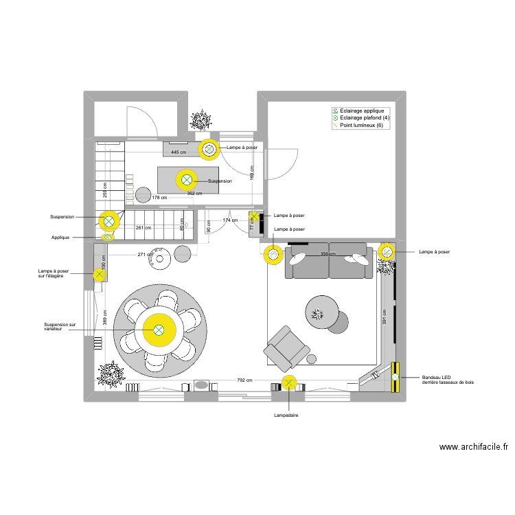 Caroline Ginglinger Lighting . Plan de 2 pièces et 42 m2