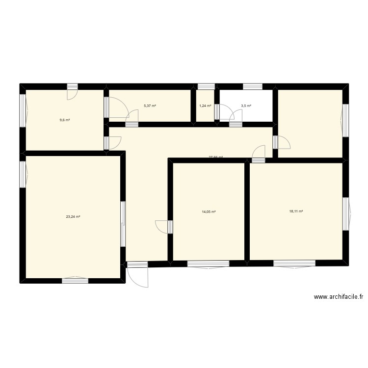 maison manouba. Plan de 8 pièces et 103 m2