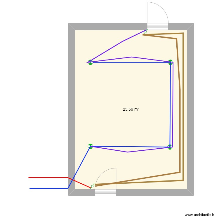 BIS. Plan de 1 pièce et 26 m2