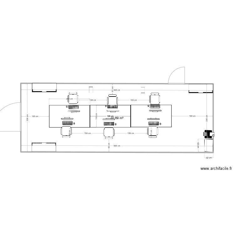 bureau v1. Plan de 1 pièce et 31 m2