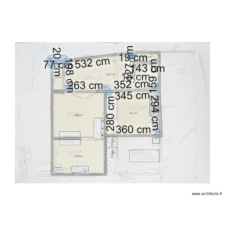 261. Plan de 6 pièces et 42 m2