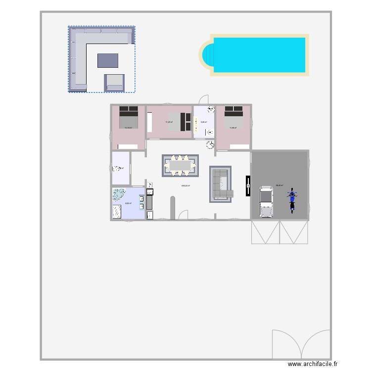 Maison. Plan de 8 pièces et 825 m2