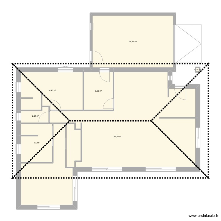 Projet 1. Plan de 7 pièces et 137 m2