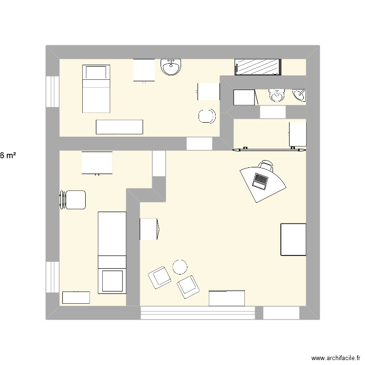 Fleur de Soudia 2. Plan de 1 pièce et 23 m2