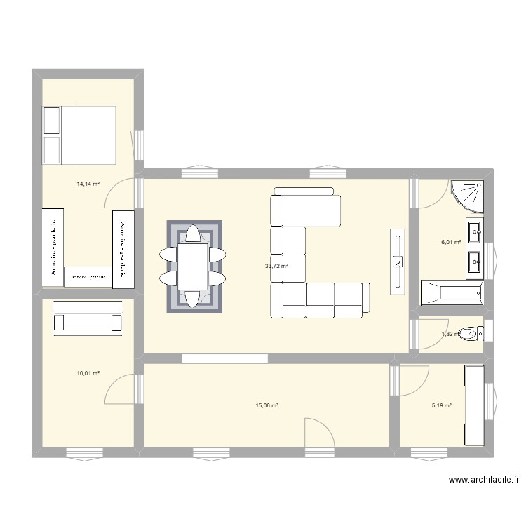 maison ana. Plan de 7 pièces et 86 m2