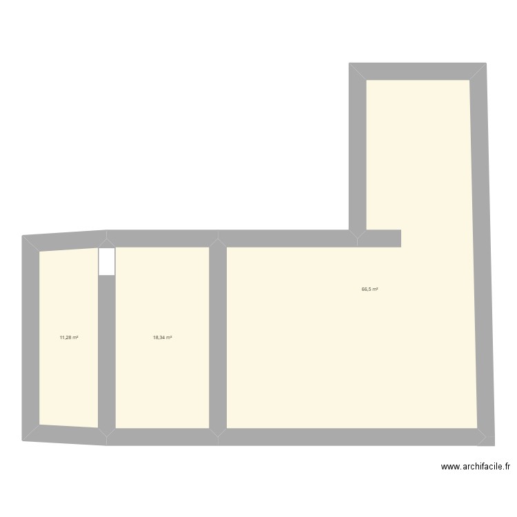 Benete. Plan de 3 pièces et 96 m2