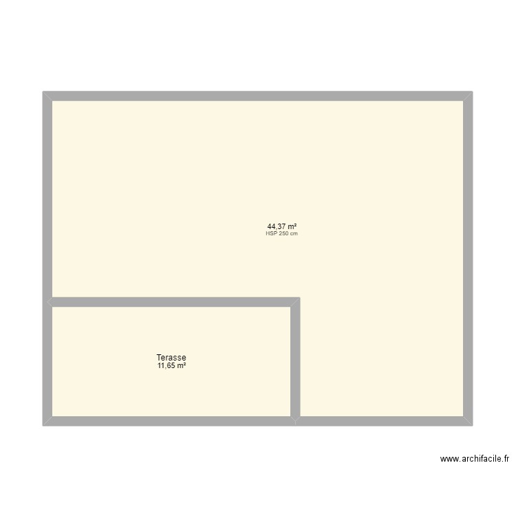 Chalet 9*7. Plan de 2 pièces et 56 m2