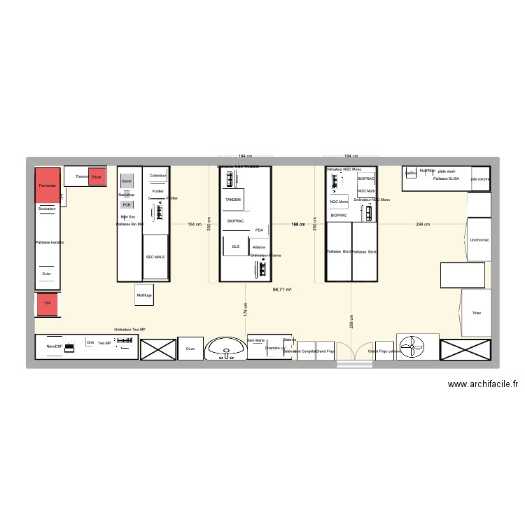 PPT35 NFS. Plan de 1 pièce et 99 m2