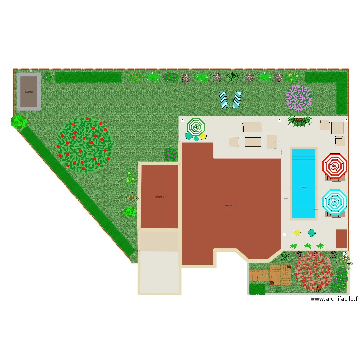 COULOIR DE NAGE SALON JARDIN. Plan de 8 pièces et 245 m2