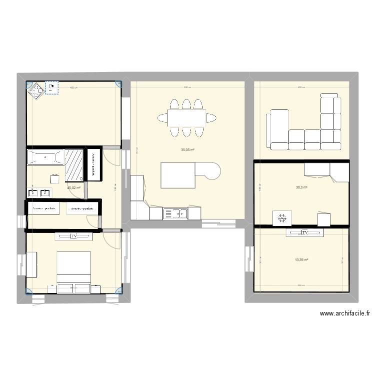 ma maison 2. Plan de 4 pièces et 138 m2