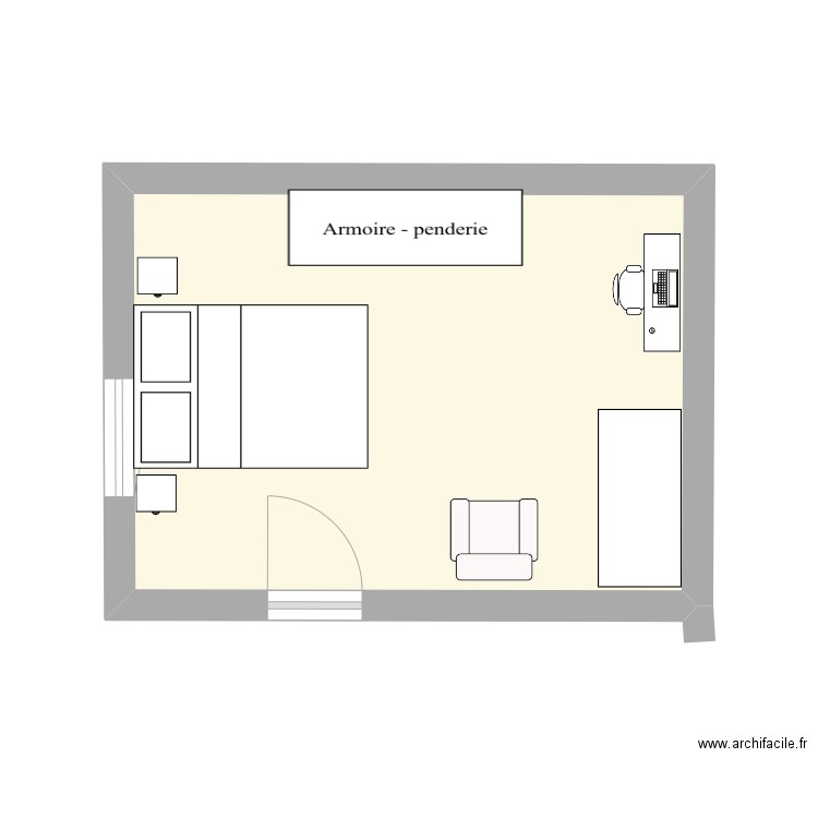 CHAMBRE 2. Plan de 1 pièce et 16 m2