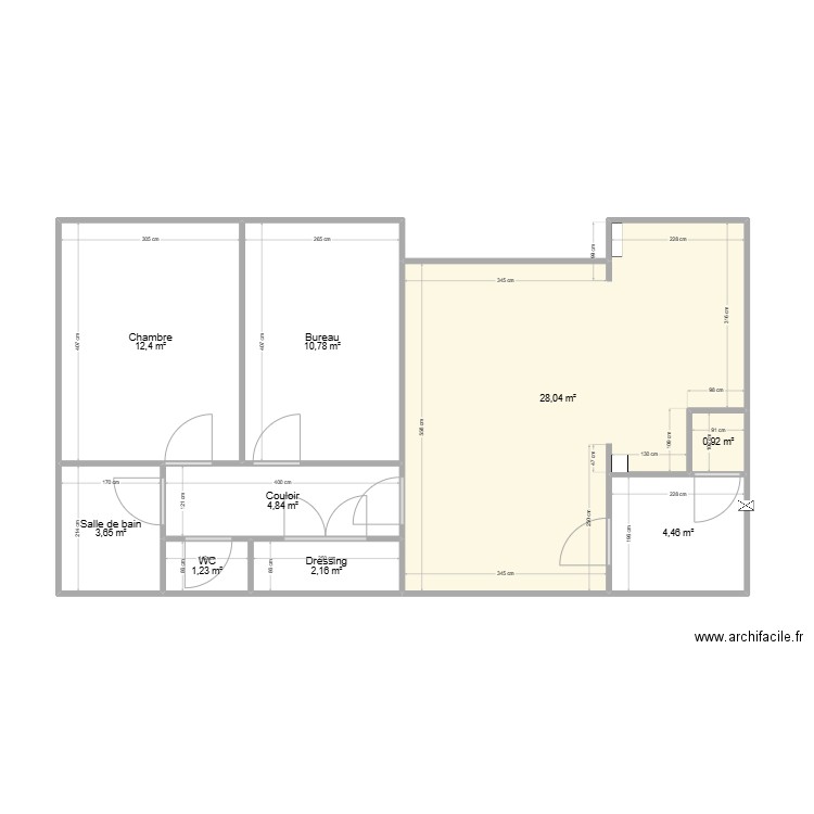 Fontenay. Plan de 9 pièces et 68 m2