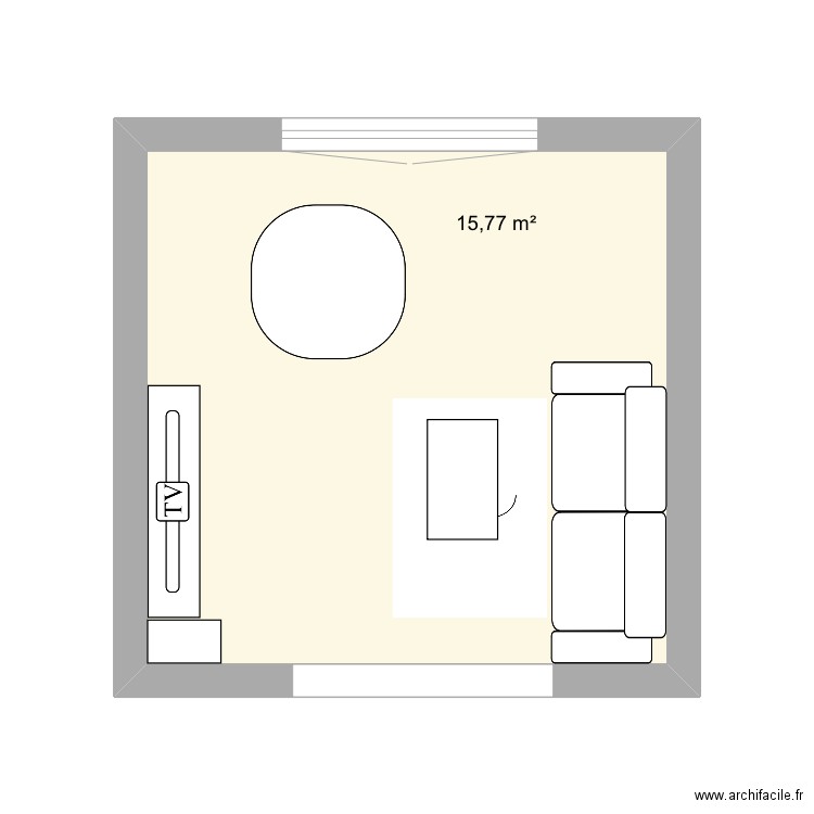 Normandy 2. Plan de 1 pièce et 15 m2