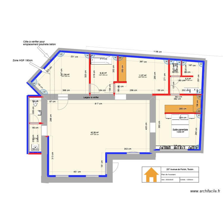 257 Forbin Projet V3. Plan de 9 pièces et 98 m2