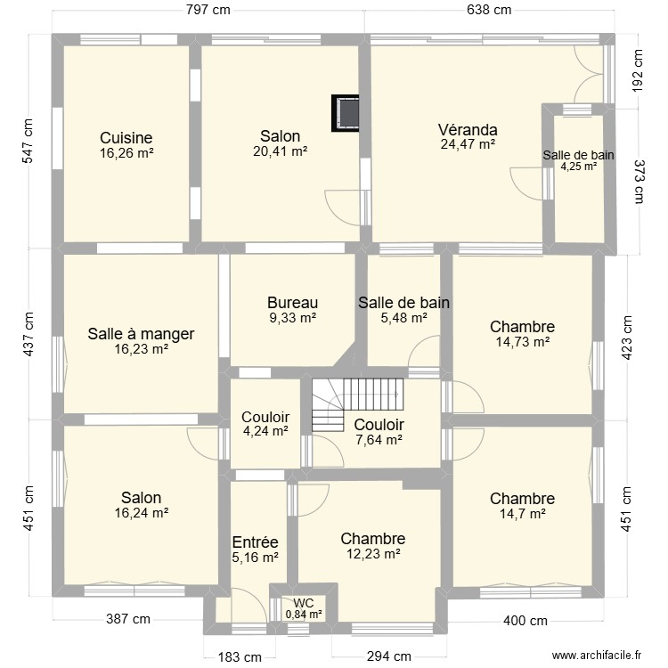 VILLA WATERLOO. Plan de 15 pièces et 172 m2