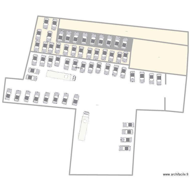 parking arriere. Plan de 5 pièces et 2196 m2