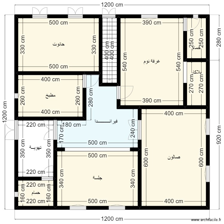 Plan de terrain 12mx12m Client 46 32 39 04. Plan de 11 pièces et 124 m2