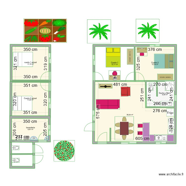 Marilin. Plan de 7 pièces et 97 m2